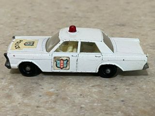 Matchbox Lesney Regular Wheels 55c Ford Galaxie Police Car With Red Light
