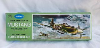 Guillows Wwii Fighter North American P51d Mustang Flying Model Kit Complete