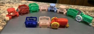 Vintage Banner Circus Train Parade Toys & Tractors - 1950’s Hard Plastic
