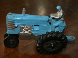 Vintage Auburn Farm Tractor Blue And Silver - Complete