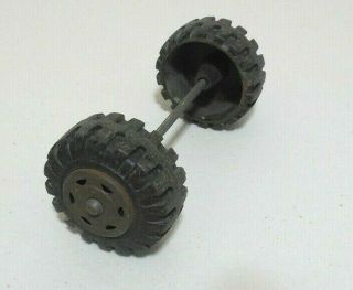 Vintage 2 Marx Lumar Tires - Wheels Axle With Hubcaps 2.  5 " Toy Truck Parts