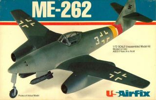 1979 Usairfix Models 1/72 Messerschmitt Me - 262a German Jet Fighter Nmib