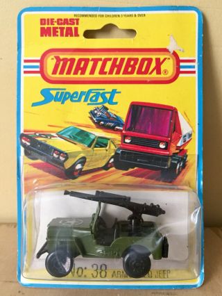 1976 Lesney Matchbox Superfast No.  38 - Armoured Jeep - Blister Card