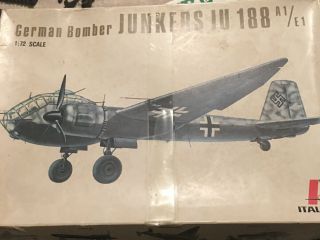 Italaerei Junkers Ju - 188 (a1 - E1) Wwii German Bomber,  1/72 Scale,  Model Kit 117