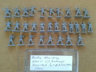 Ho Scale Airfix Miniatures Wwii Us Paratroopers Assorted Poses (grey)
