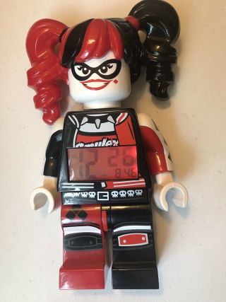 Lego Batman Movie Harley Quinn Minifigure Light Up Alarm Clock Digital Plastic