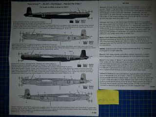 1/48 Tamiya He 219 Uhu Decals Third Group 48 - 023 He 219 Leftovers Not Complete