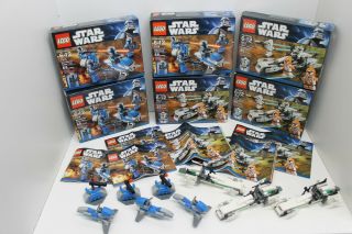 Lego Star Wars 7913 & 7914 – Set Of 6 Boxes,  Instructions & Ships No Minifigures