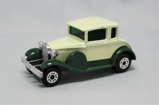 " Matchbox Superfast No73 Ford Model A With Spare Wheel & Very Dark Green Glass "