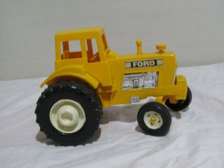 Vintage Ford Farm Tractor Toy Yellow 8 " Processed Plastics Made In Usa