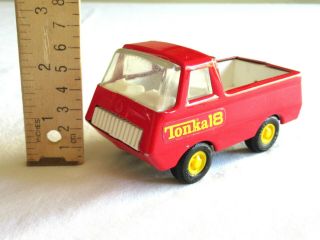 Vintage Mini Tonka Truck Red 18 Pick Up Pressed Steel Toy Usa Made Yellow Tires