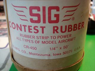 Sig Contest Rubber 50 Feet X 1/4 " Model Airplane Rubber Power