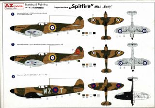 AZ Model AZ7287 1/72 Supermarine Spitfire Mk.  Ia decals - 2