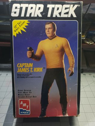 Vintage Amt/ertl Star Trek 12 “ Captain James T.  Kirk Vinyl Model Kit 1994 8773