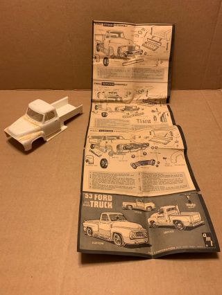 Amt 1/25 1953 Ford Pickup 3 - N - 1 Model - Body & Instruction Sheet