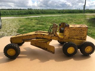 Vintage Nylint Road Grader Yellow,  Pressed Steel Toy Vehicle