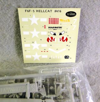 Testors 1/72 F6F - 5 Hellcat Vintage Plastic Model Kit 3