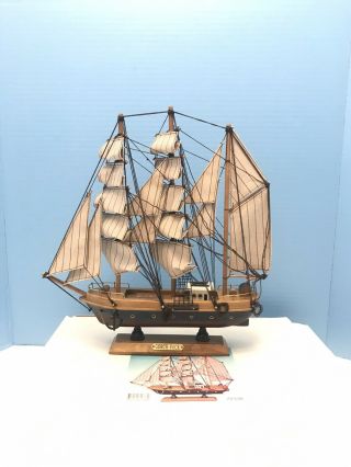 Vintage Gorch Fock Wood Model Sailing Ship Assembled 12.  5 " X 12.  5 "