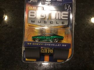 1/64 Jada Dub City Bigtime Muscle 1969 Chevy Chevelle Ss Green With Black Flames