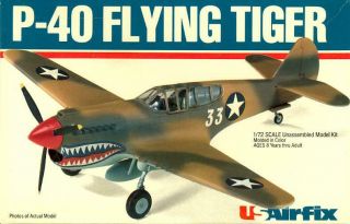 1979 Usairfix Models 1/72 Curtiss P - 40 Flying Tiger Fighter