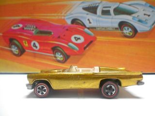 1969 Hot Wheels Classic 57 T - Bird 6252 Gold W/ Cream Int.  Us Redlines