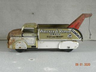 Marx Glendale Wrecker & Repair Tin Toy Truck