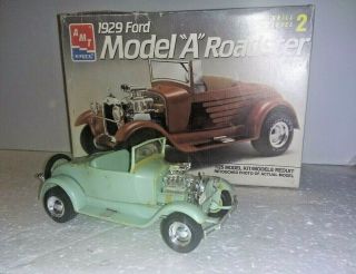 Built Amt/ertl 1/25 Scale Model Kit 1929 Ford Model " A " Roadster