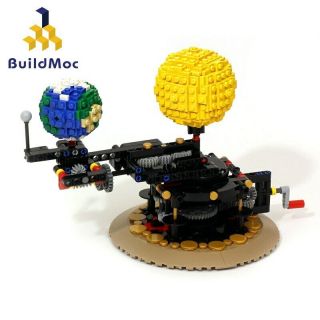 Earth Moon Sun Orrery Model World Diy Diamond Building Block Toy Bricks Moc - 4477