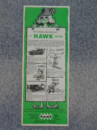 Vintage 1965 Hawk Weird - Ohs Silly Surfers Digger Frantic Banana Advertisement