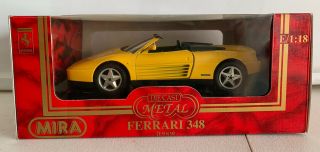 Mira 1989 Yellow Ferrari 348 1:18 Die Cast,  (v17)