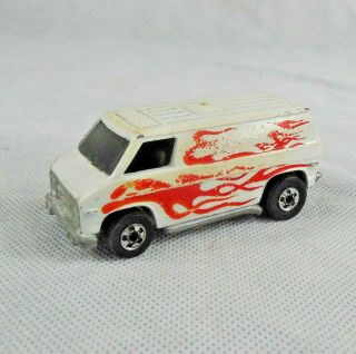 1974 Hot Wheels White Van With Flames Hong Kong Loose
