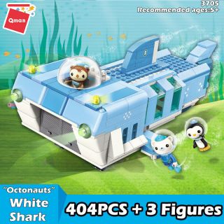 Qman Kid Building Blocks Educational Toy Octonauts White Shark Ship Brick 404pcs