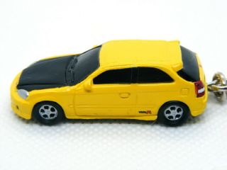 Initial D Honda CIVIC Type - R EK9 Yellow with Key Chains Miniature Car NFS 2