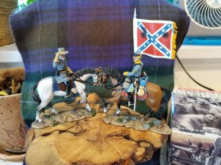 King & Country Civil War Cw004/cw011 Gen.  Lee And Flagbearer