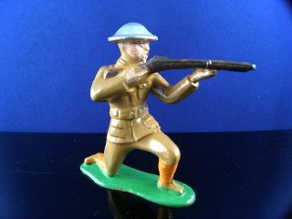 Tommy Toy Hollow Cast Lead Soldier Firing Tt7 Barclay,  Manoil,  Grey Iron