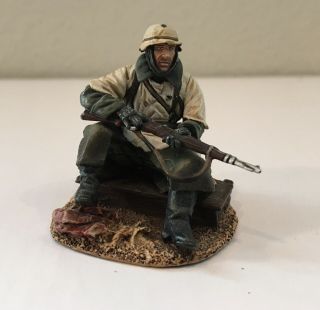 First Legion Gerstal026 German In Winter Camo Sitting On Wooden Box Ww2 Retired