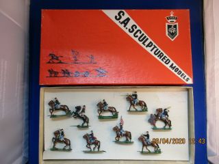 S.  A.  E 30mm Lead Soldiers Boxed Set 1052 " Civil War Union Cavalry Charging "