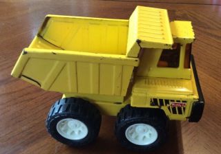 Vintage Buddy L Yellow Pressed Steel Dump Truck Side Cab - 7 3/4 Inches - Japan