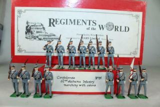 Mars Ltd Civil War Confederate 62nd Alabama Infantry Marching Wcolors Set 81