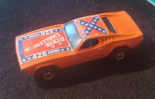Vintage Mattel Hot Wheels Blackwall 1970 Dixie Challenger w/ Flag 426 Hemi Dodge 2