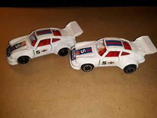 2 Vintage Tomica Diecast Cars Porsche Martini Racing,  Variations Sweet