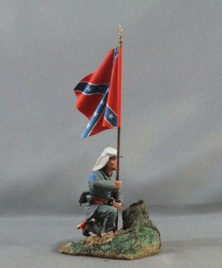 Civil War Csa Sgt Kneeling W Battle Flag Britains St Petersburg