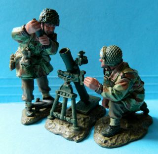 King & Country 60mm Metal Wwii British 2 - Man Mortar Team Mg031 Toy Soldiers Box