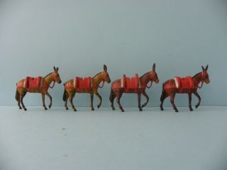 Britains Hollowcast Mules From Set No.  28.