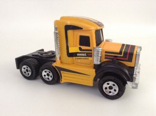 Buddy L Semi Truck Cab Construction Yellow Big Rig 6 Wheeler Vintage 1983 Metal