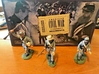 Britains Painted Metal Toy Soldiers - Civil War Rebel Advancing Infantry - Mint/box