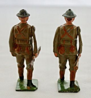 Britains Toy Lead Soldiers BRITISH INFANTRY IN GAS MASKS from Set 258.  Pre - War 3