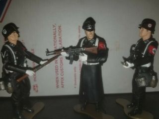 Custom Gi Joe /1:18 21st Century Toys Wwii German Ss Commander And 2 Ss Troopers