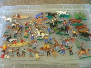 Vintage Timpo Toys Swoppetts Plastic Figures Cowboys And Indians ?