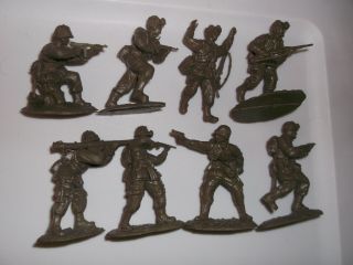 Conte Wwii Ww2 Us American Airborne Set 2 D - Day 8 Plastic Soldiers 8 Poses (b)